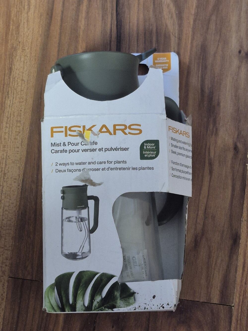 Fiskars 2-in-1 Mist & Pour Watering Can Glass Plant Manages Moisture Carafe S15